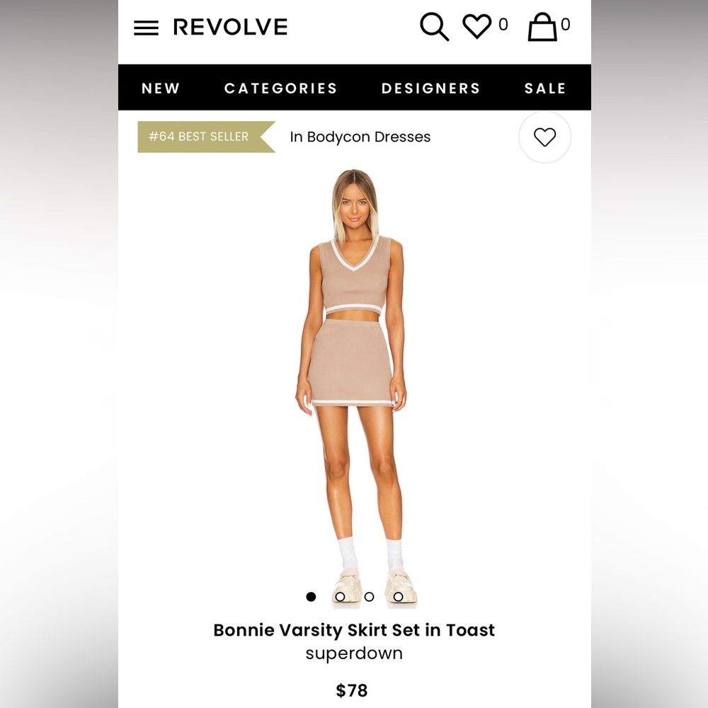 Revolve superdown Bonnie Varsity Set Basically New